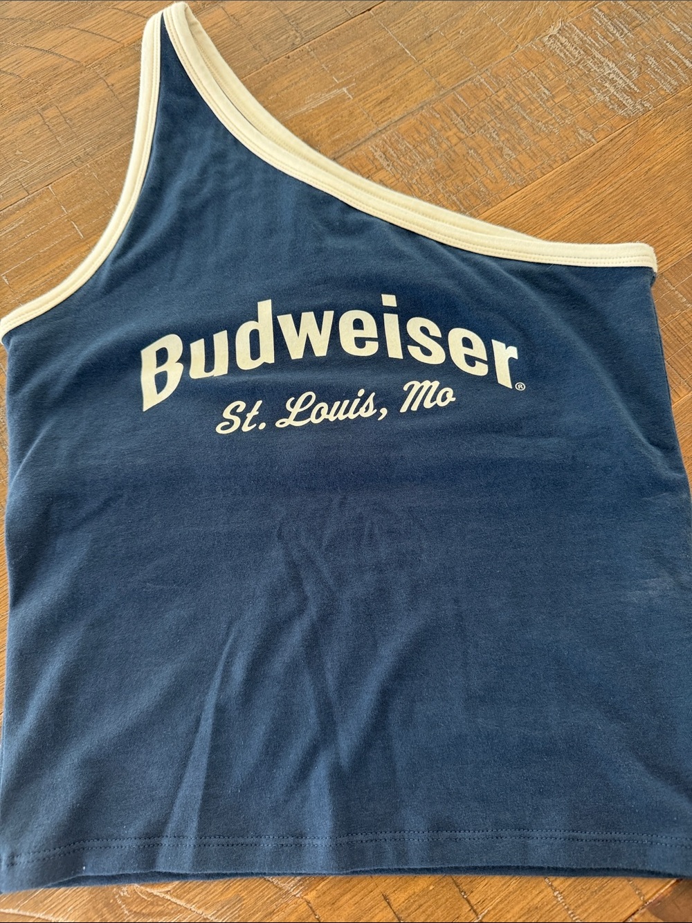 NWOT Pacsun Budweiser Navy One-Shoulder Tank